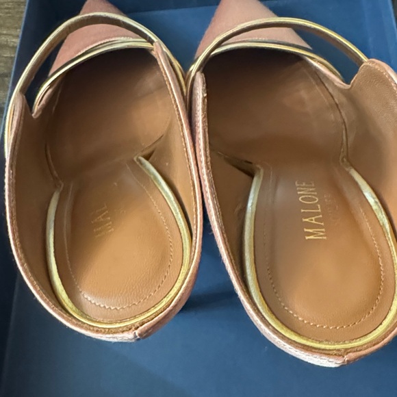 Authentic Used Malone Souliers Pink Blush and Gold Women's 70MM Heels Size 37 - Picture 16 of 16